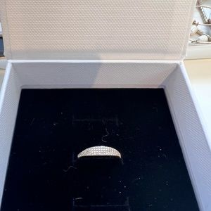 Mejuri 14K yellow gold Pave diamond slim signet